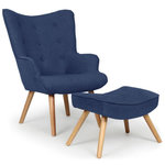 Paris Prix Fauteuil & Pouf Scandinave  Orle  98cm Bleu