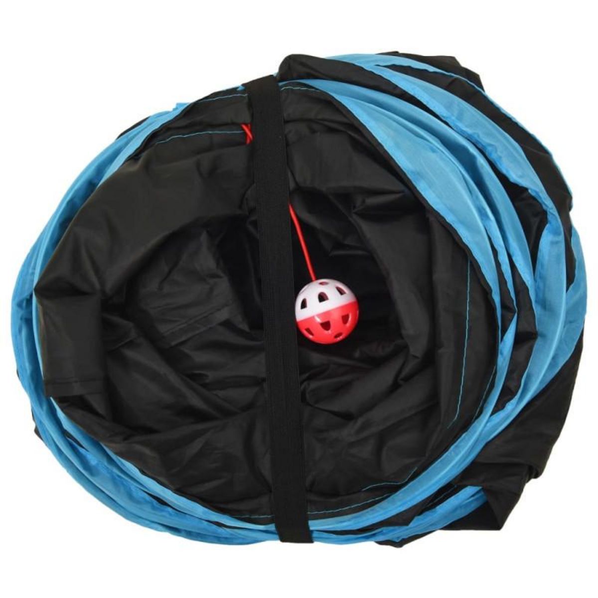 VIDAXL Tunnel pour chats à 3 voies Noir et bleu 90 cm Polyester