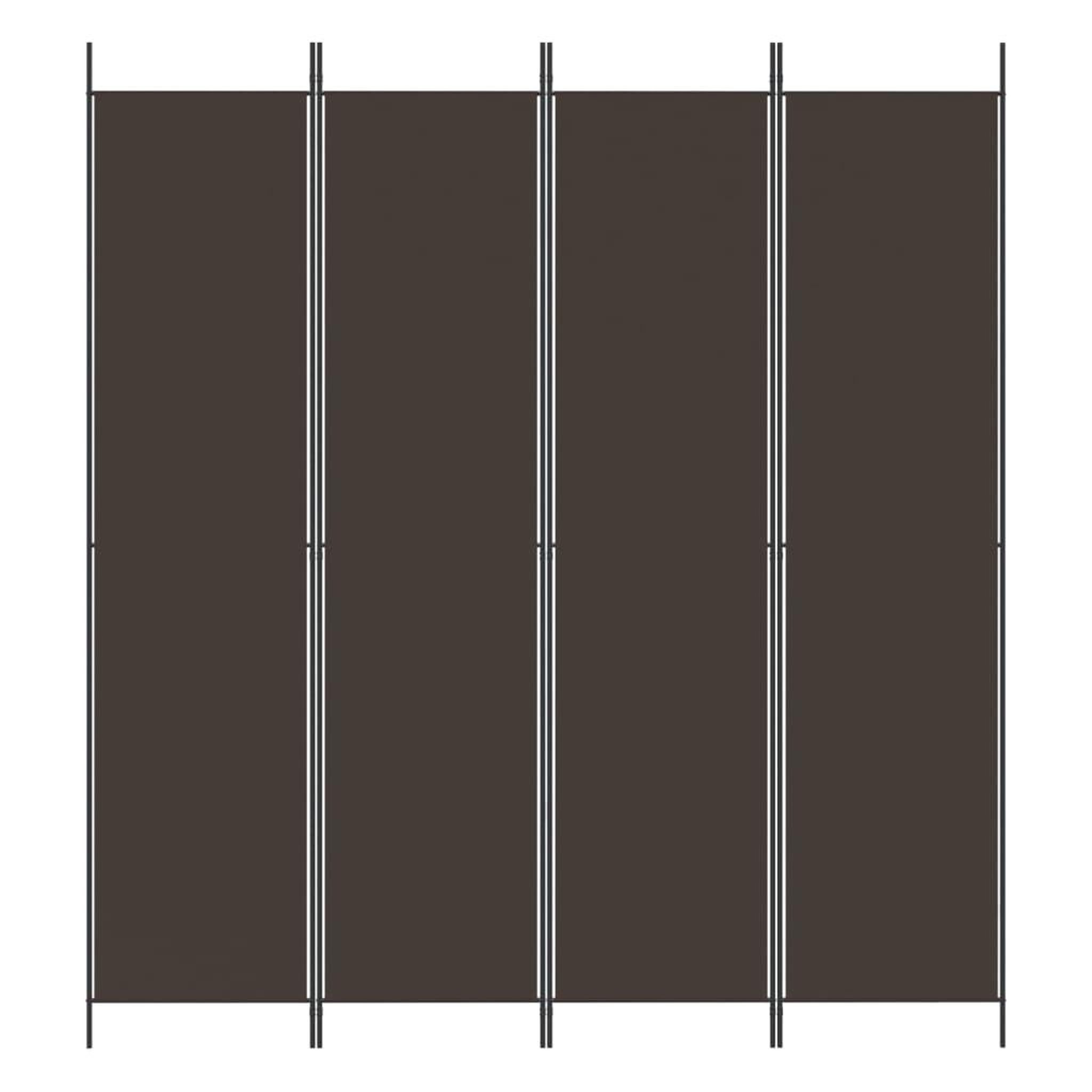 Voir la diapositive 3 : VIDAXL Cloison de separation 4 panneaux Marron 200x220 cm Tissu