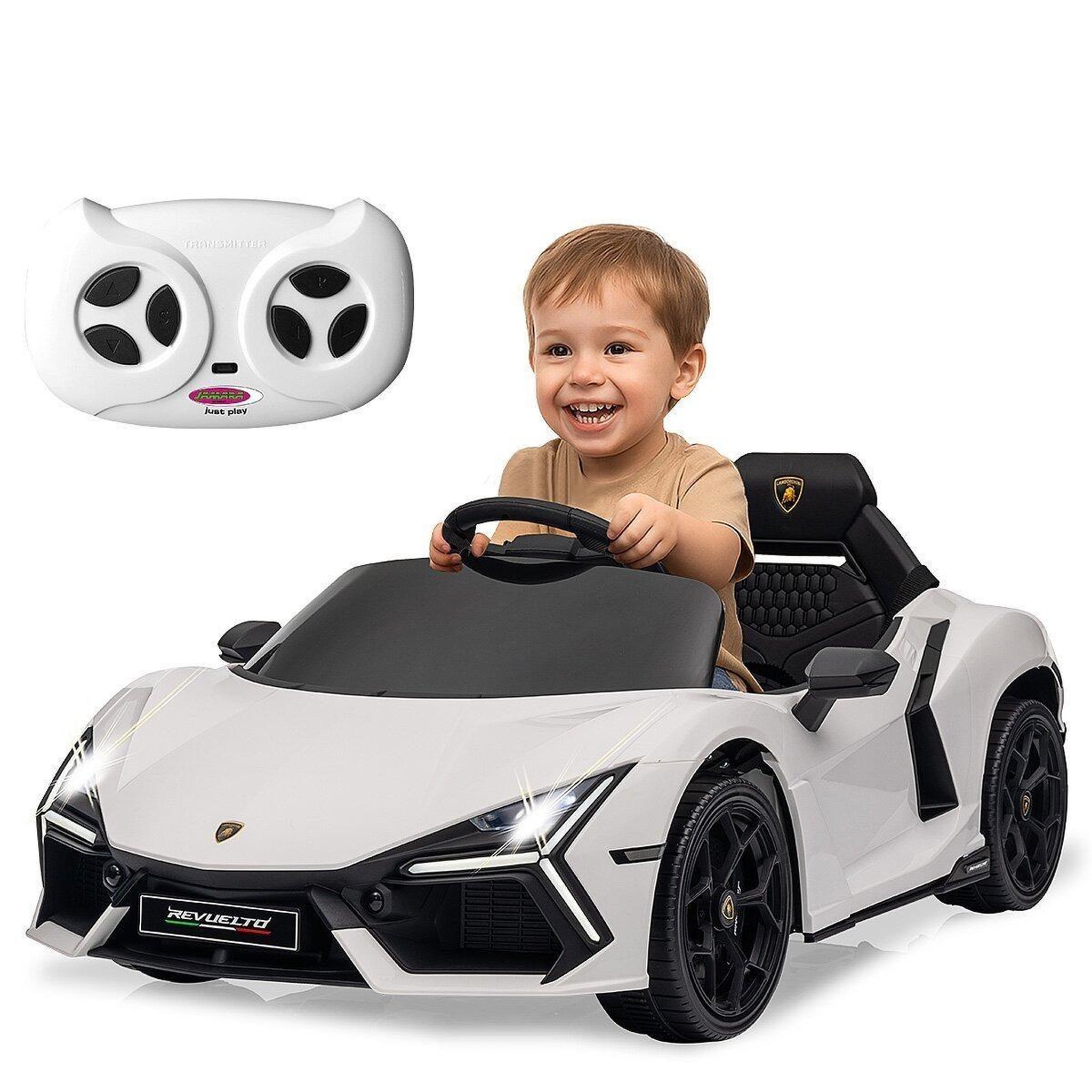 Voir la diapositive 3 : Jamara Ride-on lamborghini revuelto blanc 2,4ghz li-power 12.6