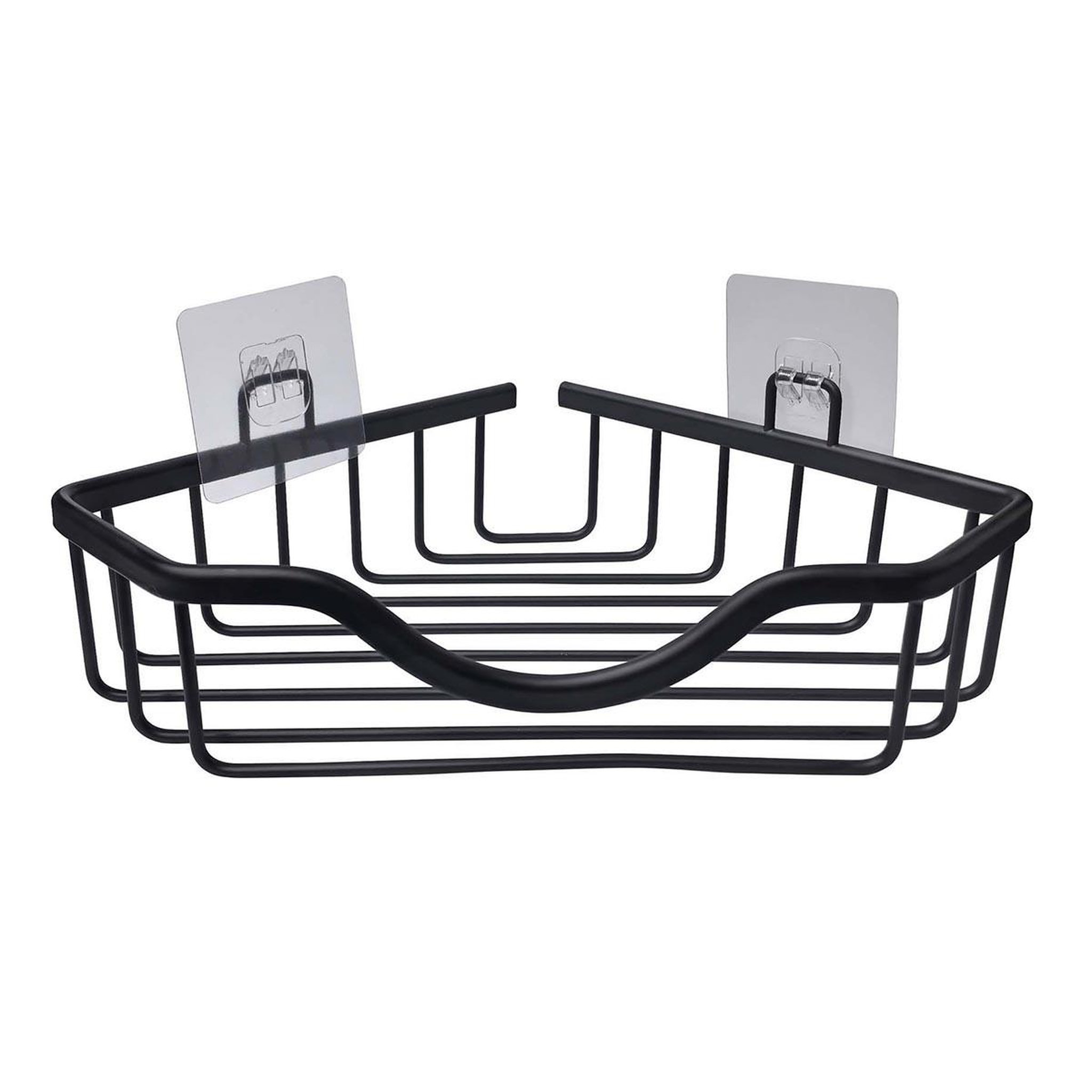 Douceur d'Intérieur Panier de douche angle adhésif  filaire  30cm noir