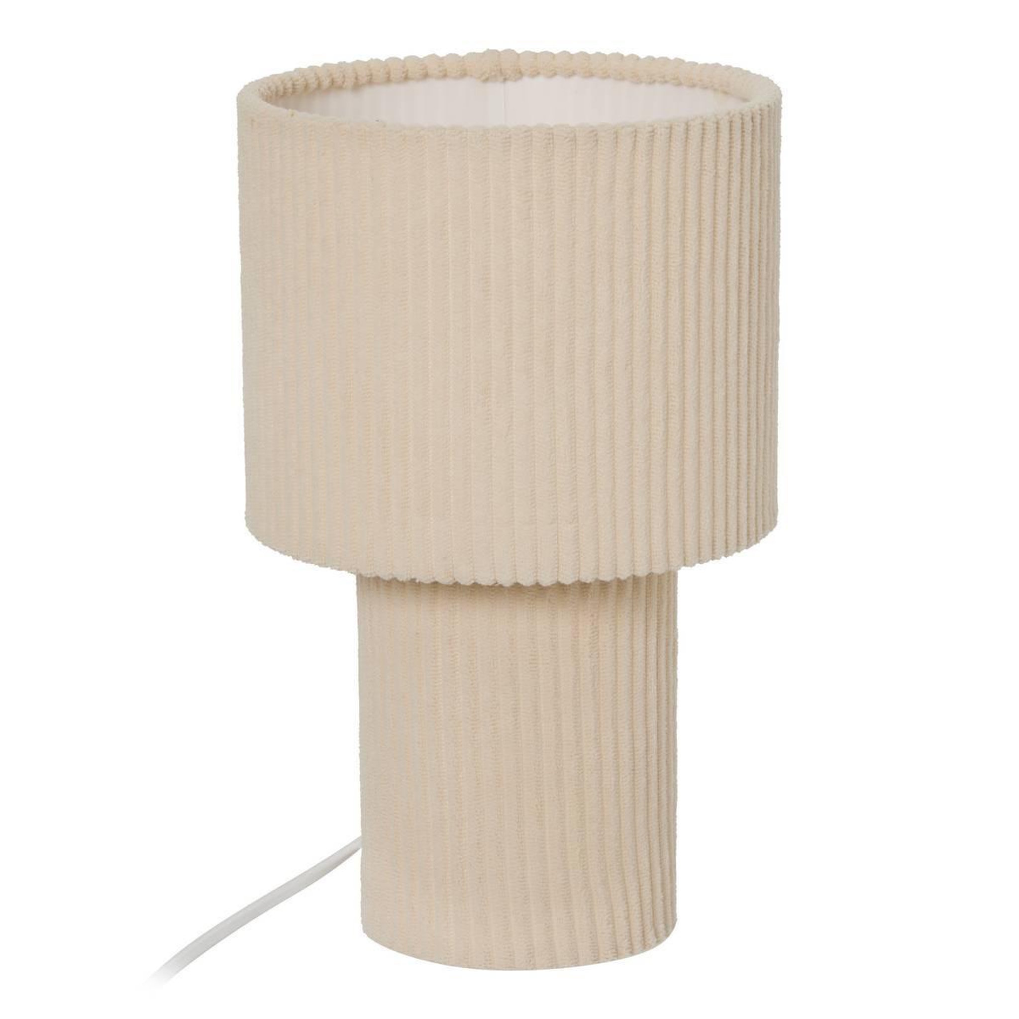 ATMOSPHERA Lampe à poser côtelée  jolina  28cm ivoire