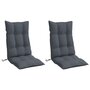 Voir la diapositive 3 : VIDAXL Coussins de chaise a dossier haut lot de 2 anthracite