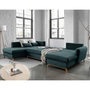 Voir la diapositive 3 : BEST MOBILIER Lagom - canapé d'angle panoramique - convertible - avec coffre - en tissu - 7 places - gauche