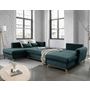 Voir la diapositive 3 : BEST MOBILIER Lagom - canapé d'angle panoramique - convertible - avec coffre - en tissu - 7 places - gauche