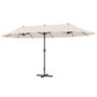 Voir la diapositive 5 : OUTSUNNY Parasol de jardin XXL parasol grande taille 4,6L x 2,7l x 2,4H m ouverture fermeture manivelle acier polyester haute densité crème