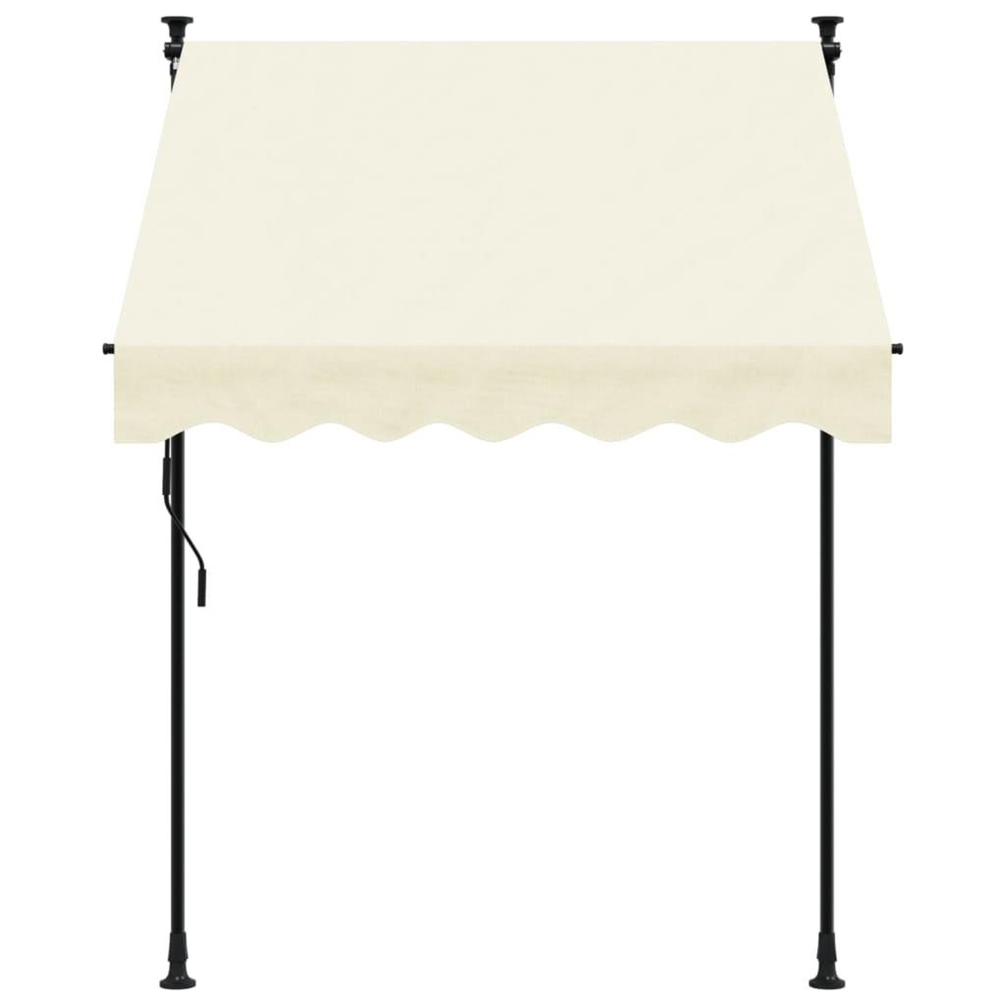 Voir la diapositive 3 : VIDAXL Auvent retractable creme 150x150 m tissu et acier