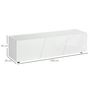 Voir la diapositive 3 : HOMCOM Meuble TV Banc TV style contemporain 3 portes abattantes panneaux blanc laqué