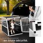 Voir la diapositive 5 : tectake Cage de transport pour chien simple sécurisée avec dos incliné noir