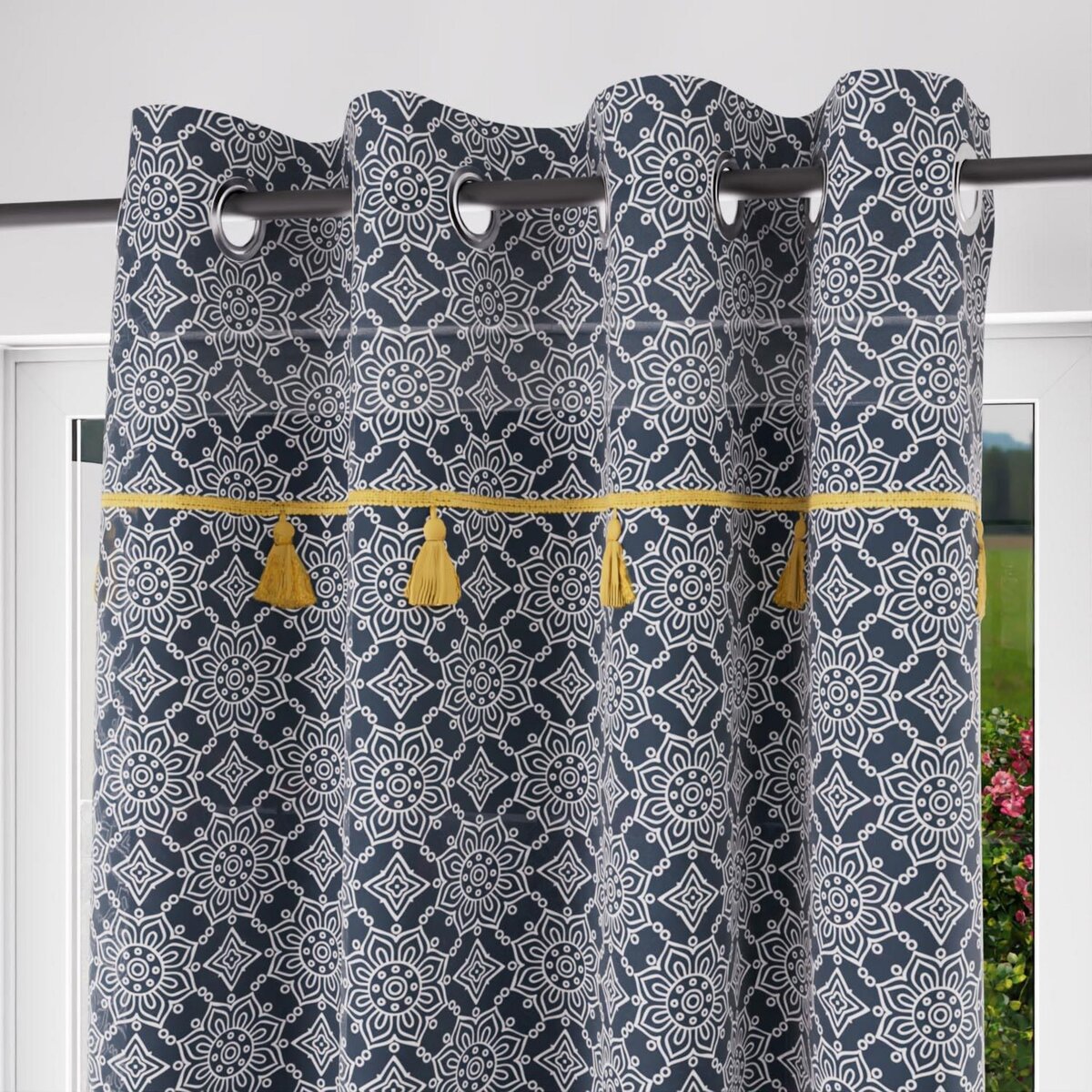 SOLEIL D'OCRE Voile à oeillets coton 135x250 cm ESMERALDA, par Soleil d'ocre