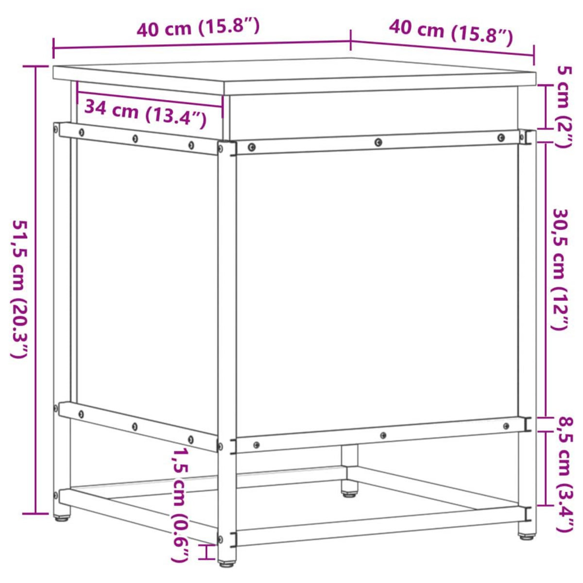 VIDAXL Boîte de rangement avec couvercle chene sonoma bois ingenierie