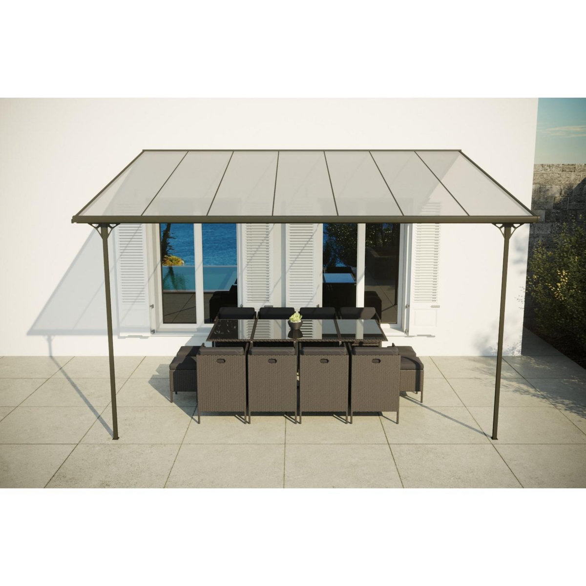 CONCEPT USINE Tonnelle murale 13,30 m² en aluminium FERRATO