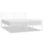 VIDAXL Cadre de lit metal avec tete de lit/pied de lit blanc 180x200cm
