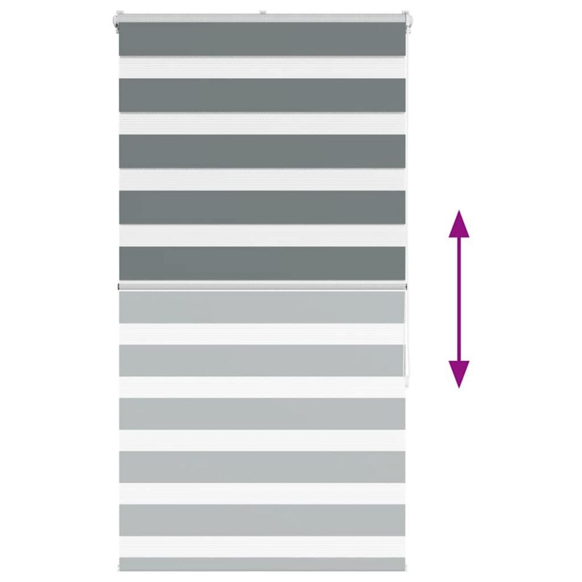 VIDAXL Store zebre gris fonce largeur du tissu 80,9 cm polyester