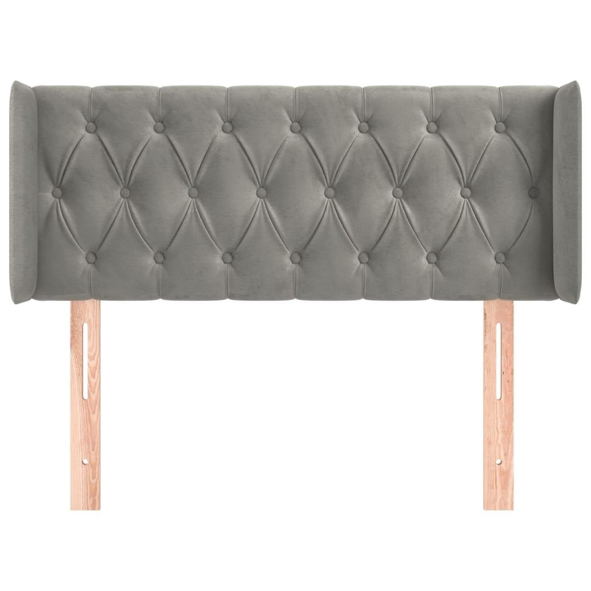 Voir la diapositive 3 : VIDAXL Tete de lit avec oreilles Gris clair 103x16x78/88 cm Velours