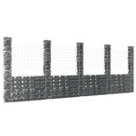 VIDAXL Panier de gabion en forme de U avec 5 poteaux Fer 500x20x200 cm