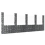 Voir la diapositive 1 : VIDAXL Panier de gabion en forme de U avec 5 poteaux Fer 500x20x200 cm