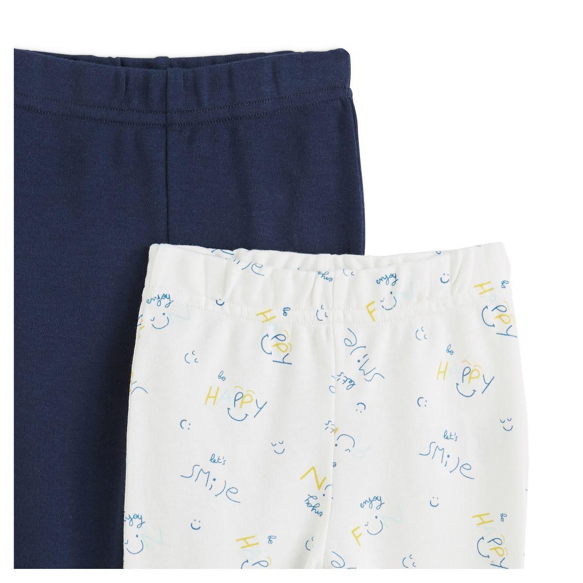 IN EXTENSO Lot de 2 pantalons de naissance bébé garçon