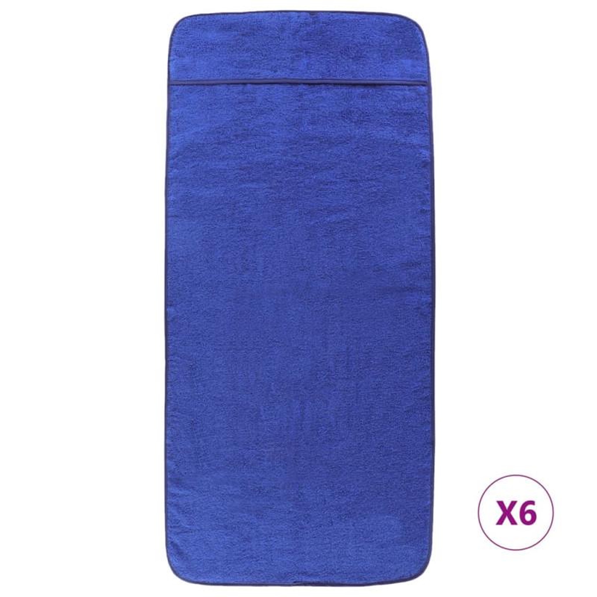 Voir la diapositive 3 : VIDAXL Serviettes de plage 6 pcs bleu royal 60x135 cm tissu 400 GSM