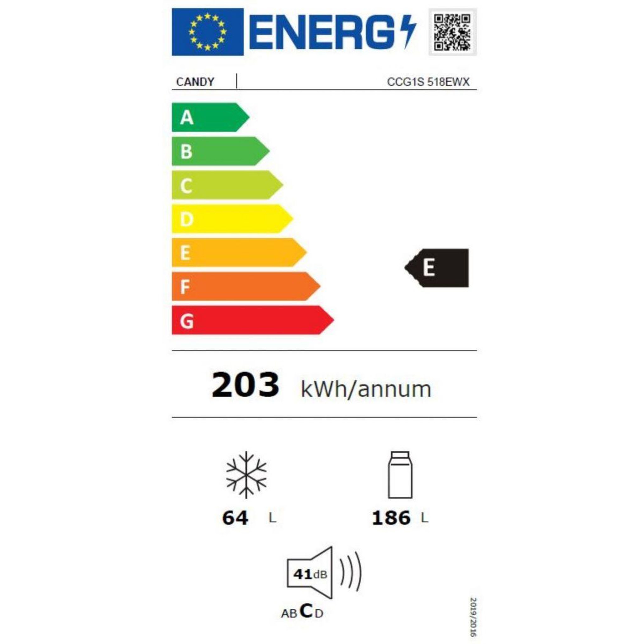 Voir la diapositive 6 : Candy Réfrigérateur combiné CCG1S 518EWX