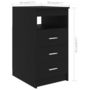 Voir la diapositive 6 : VIDAXL Armoire a tiroirs Noir 40x50x76 cm Bois d'ingenierie