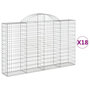 Voir la diapositive 2 : VIDAXL Paniers a gabions arques 18 pcs 200x30x120/140 cm Fer galvanise
