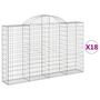Voir la diapositive 2 : VIDAXL Paniers a gabions arques 18 pcs 200x30x120/140 cm Fer galvanise