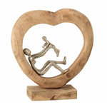 Paris Prix Statue Déco en Bois  Parent & Enfant  30cm Naturel
