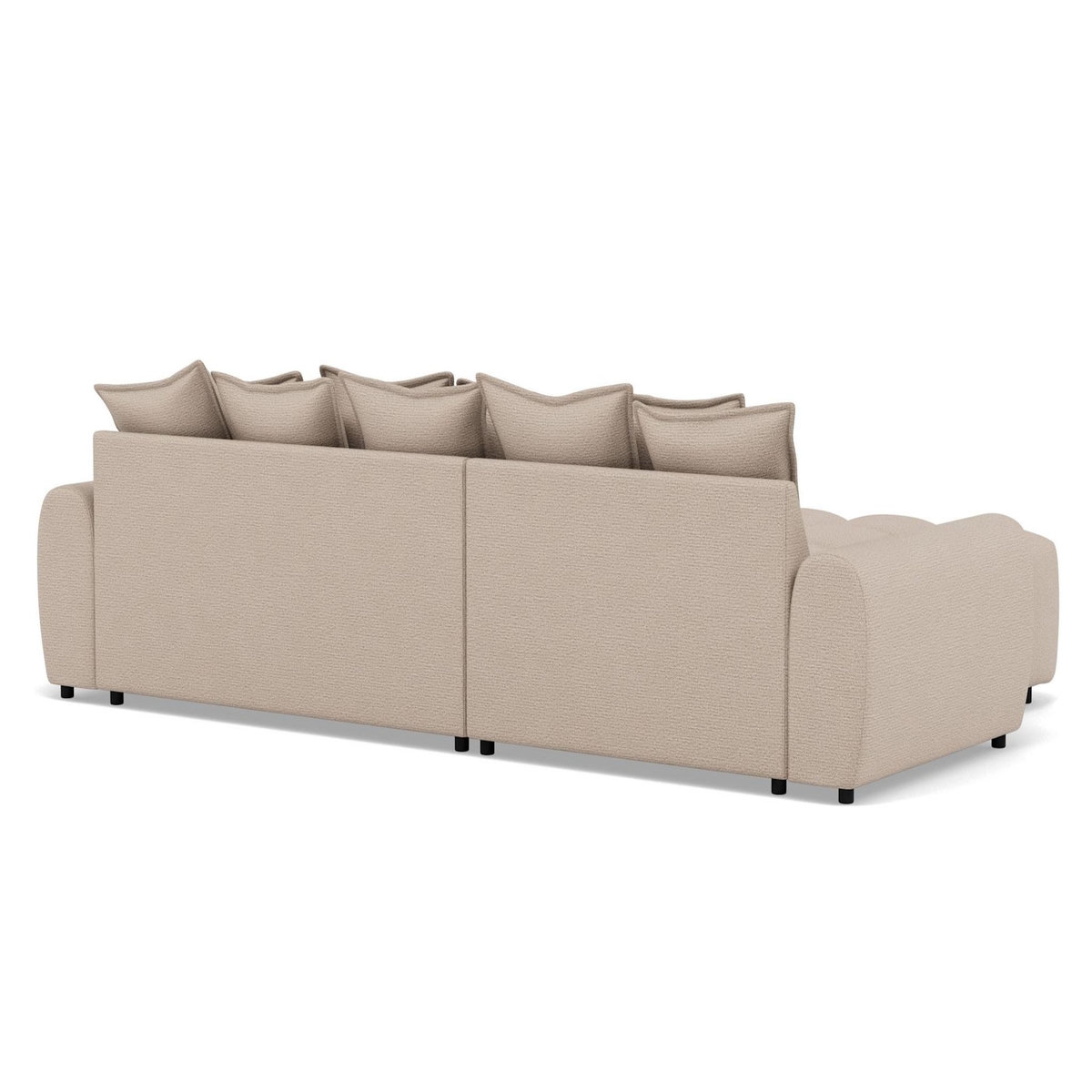 LISA DESIGN Adelaide - canapé d'angle réversible 4 places avec pouf d'appoint en tissu texturé