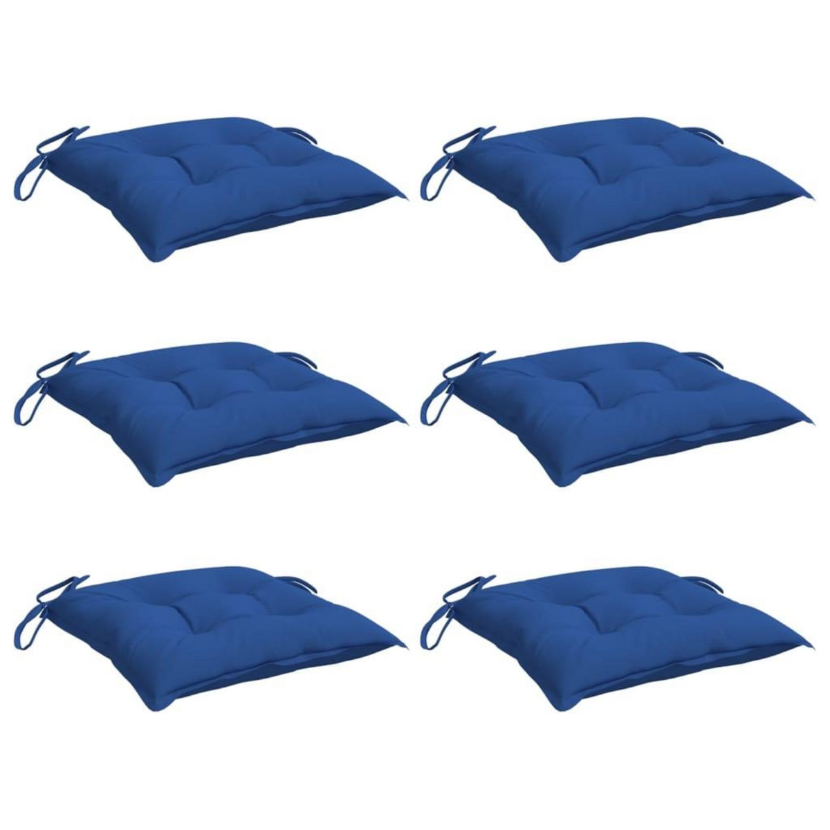 VIDAXL Coussins de chaise lot de 6 bleu 40x40x7 cm tissu oxford