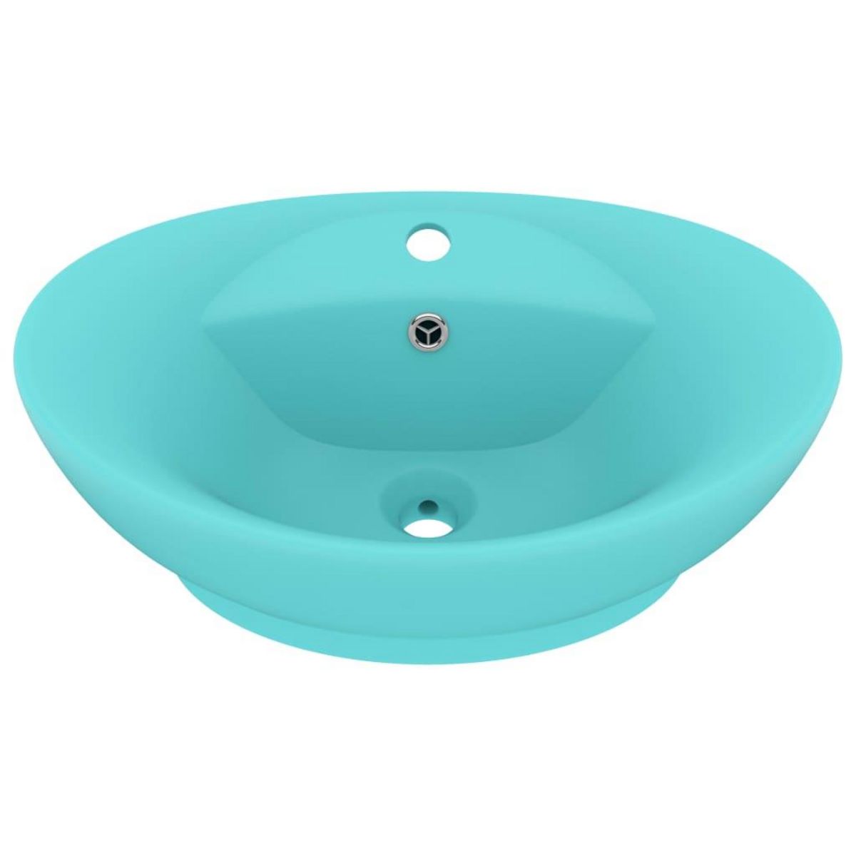 VIDAXL Lavabo ovale a trop-plein Vert clair mat 58,5x39 cm Ceramique