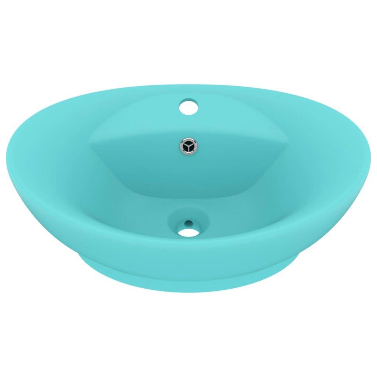 VIDAXL Lavabo ovale a trop-plein Vert clair mat 58,5x39 cm Ceramique