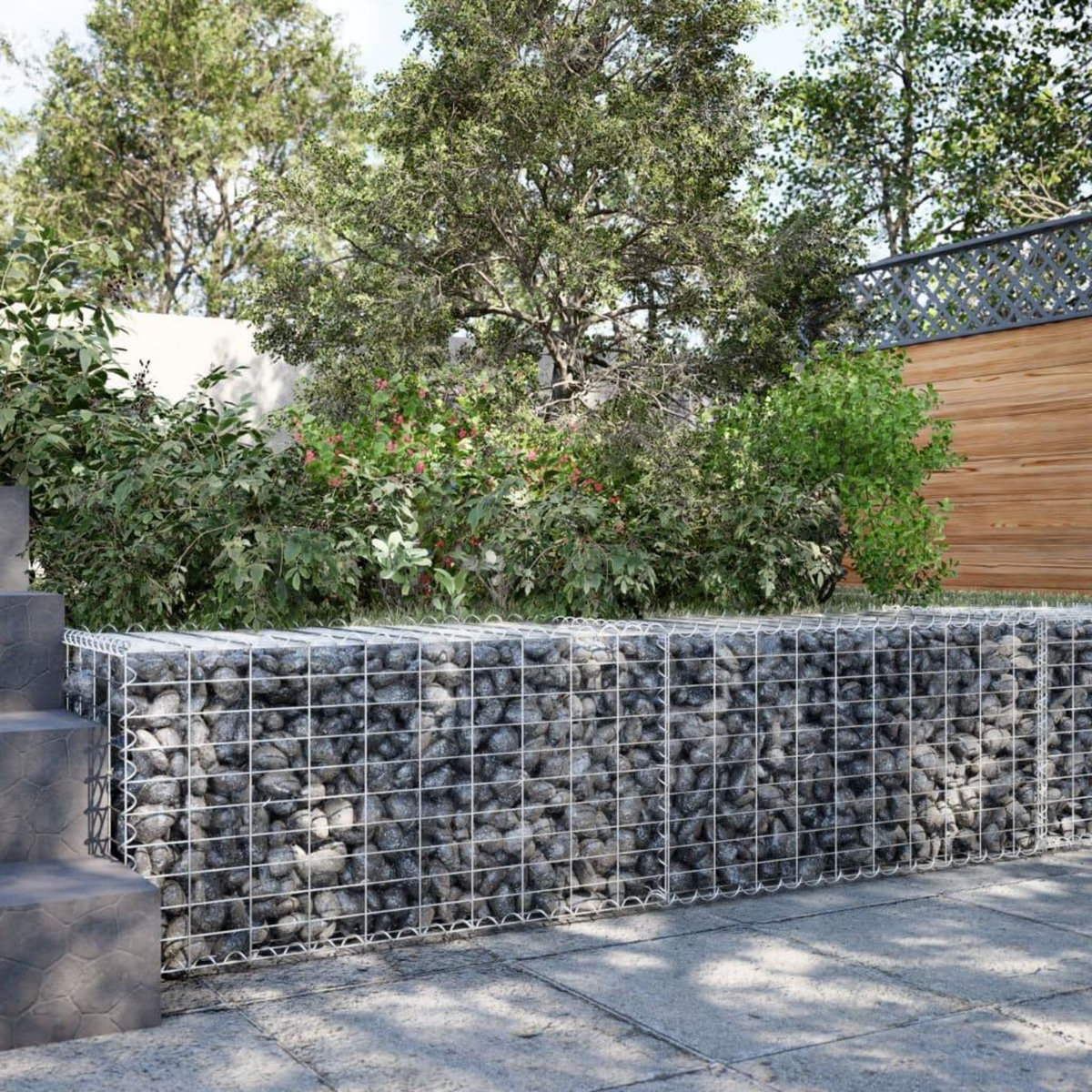 VIDAXL Panier gabion avec couvercle 200x50x50 cm fer galvanise