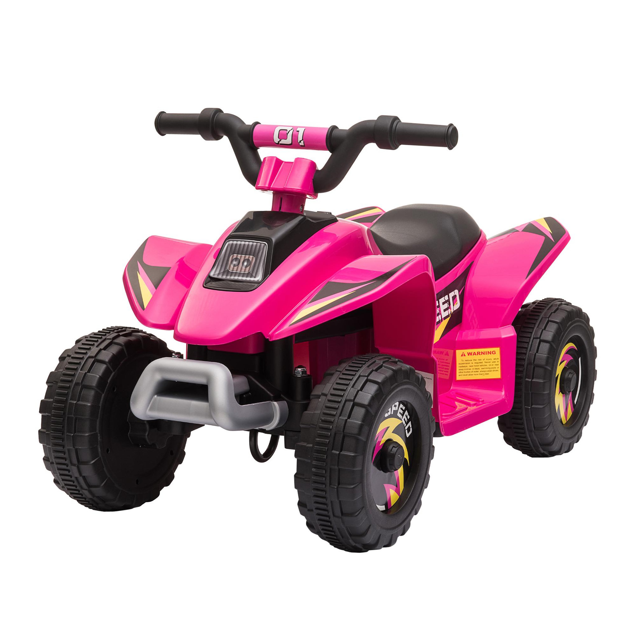 Voir la diapositive 1 : HOMCOM Quad électrique enfant - voiture électrique enfant - marche AV, AR - 6 V, V. max. 4,6 Km/h - rose