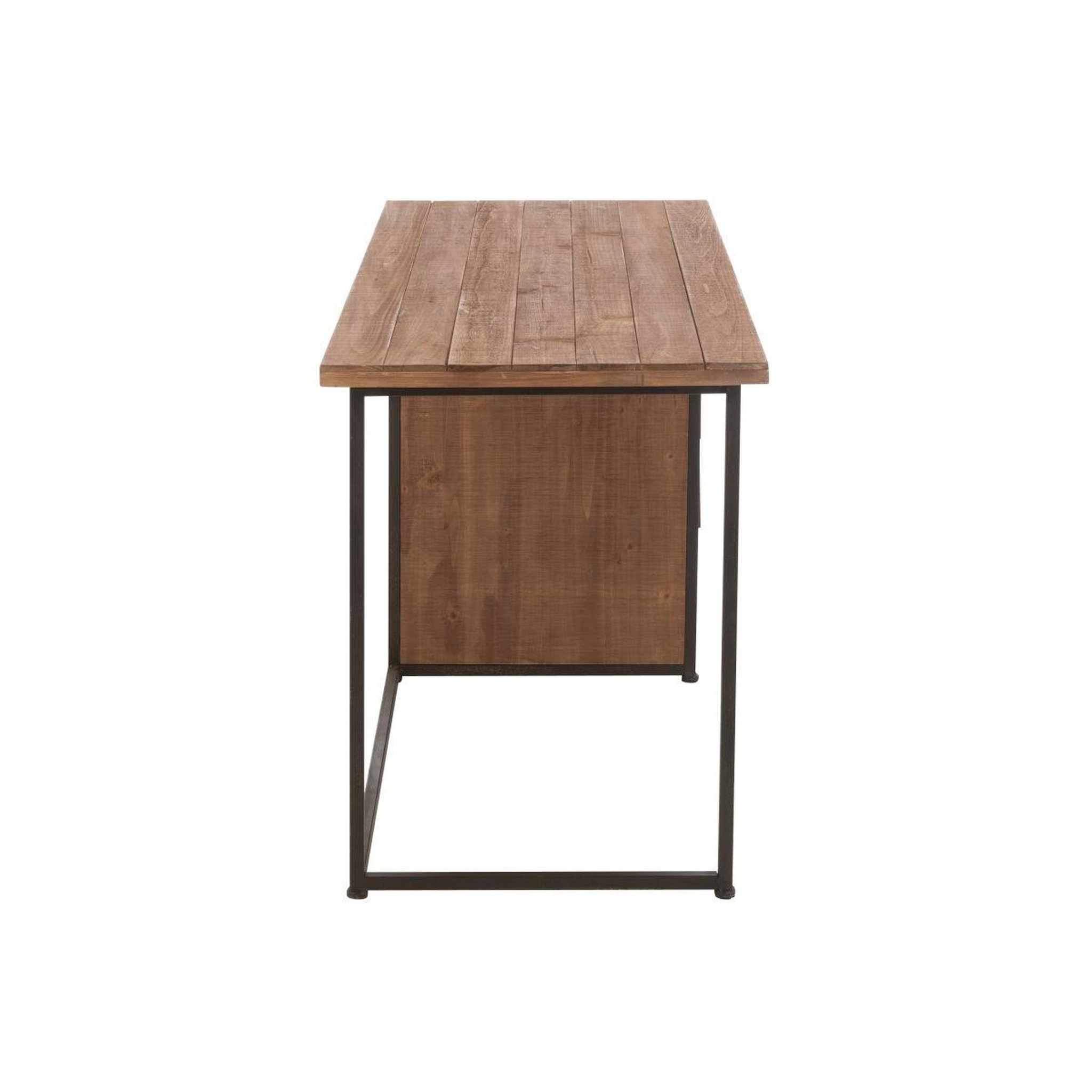 Voir la diapositive 4 : J-LINE Bureau en bois  sia  140cm naturel