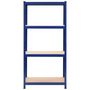 Voir la diapositive 2 : VIDAXL Etagere de rangement a 4 niveaux Bleu Acier et bois ingenierie