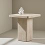 Voir la diapositive 4 : Paris Prix Table d'Appoint Effet Travertin  Qvart  56cm Beige