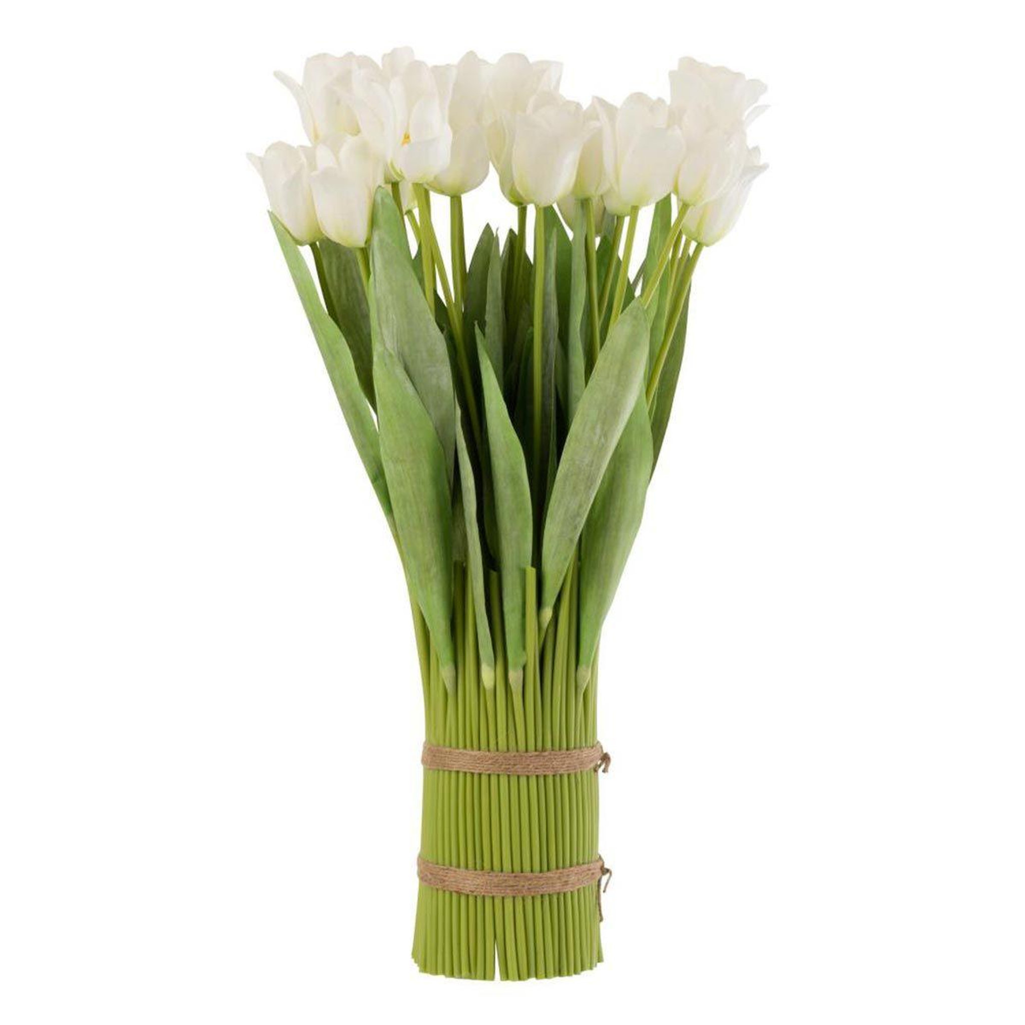 Voir la diapositive 1 : J-LINE Bouquet de Fleurs  Tulipes  65cm Blanc & Vert