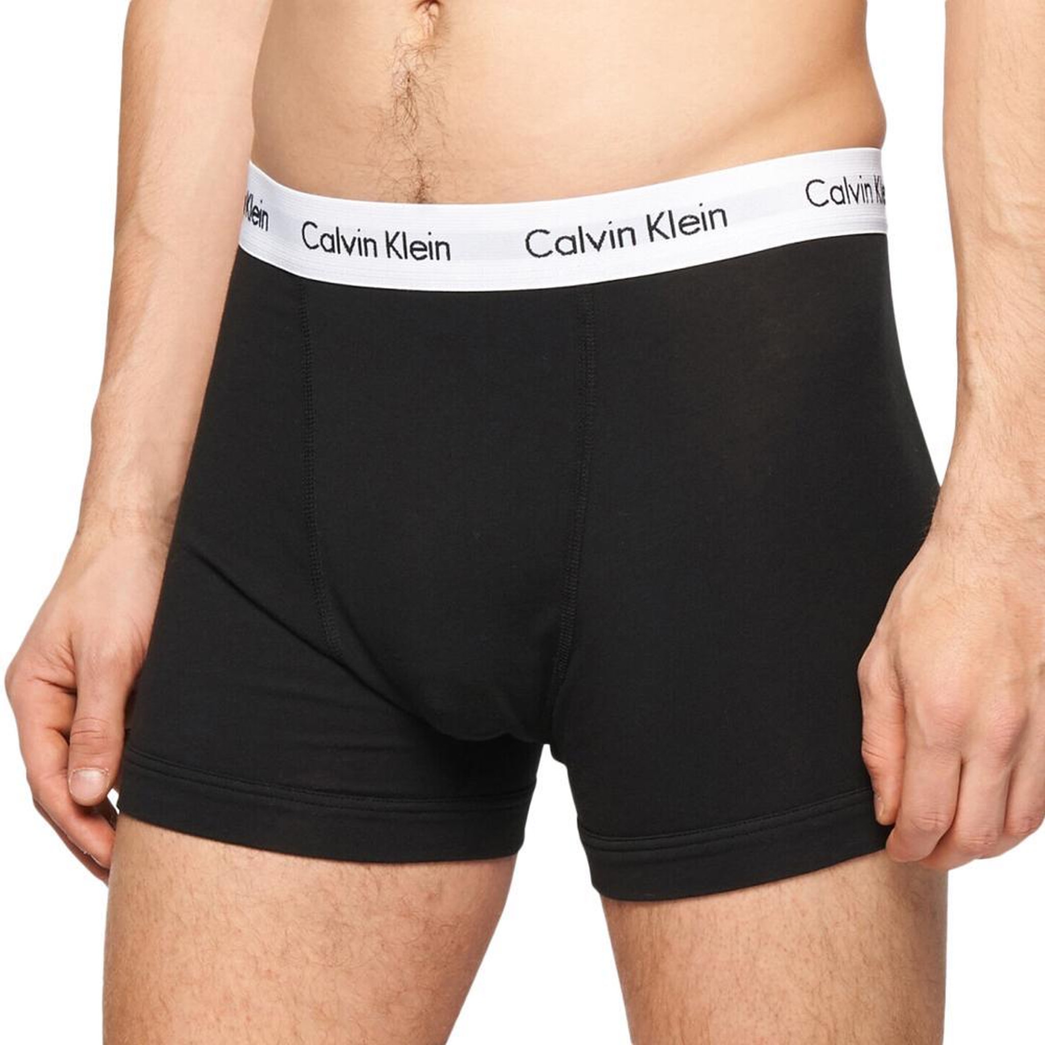 Voir la diapositive 2 : CALVIN KLEIN JEANS X3 Boxers Noir/Blanc Homme Calvin Klein Jeans Trunk 3p