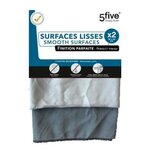 FIVE Lot de 2 Chiffons  Surface Lisse  30x40cm Gris