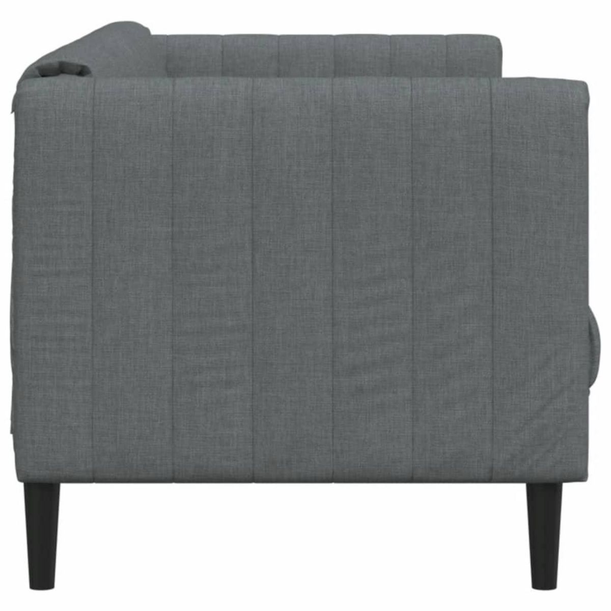 VIDAXL Canape a 3 places gris fonce tissu