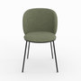 Voir la diapositive 5 : Rendez vous déco Lot de 2 chaises en tissu vert kaki, pieds métal noir-Bulle