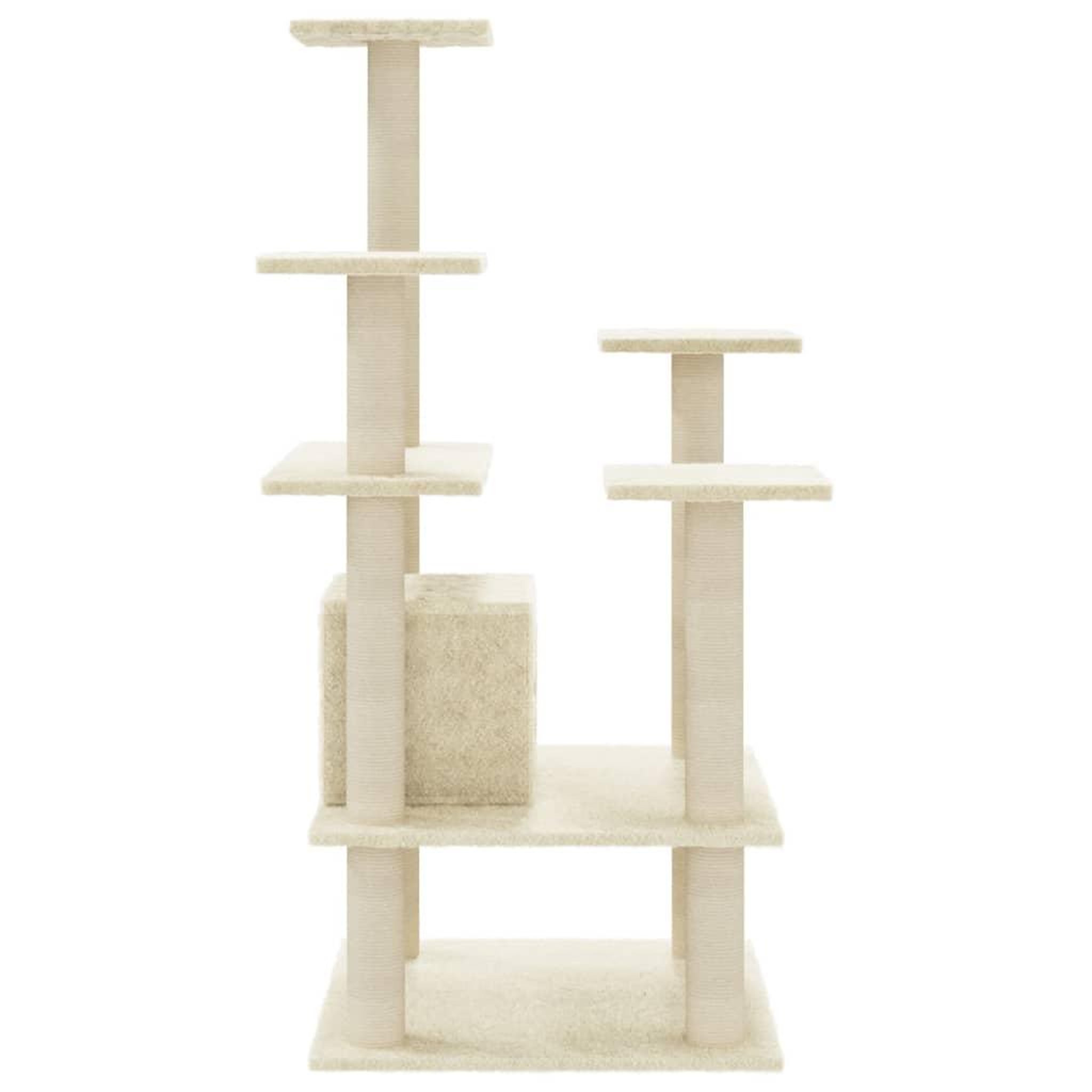 Voir la diapositive 5 : VIDAXL Arbre a chat avec griffoirs en sisal Creme 110 cm