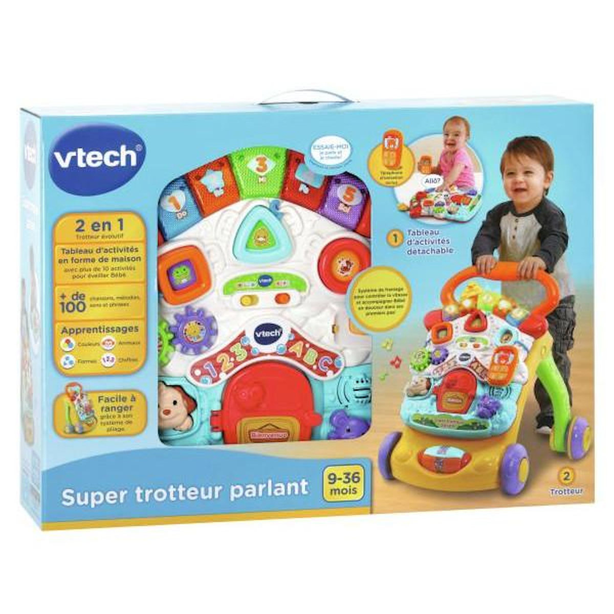 VTECH Porteur Trotteur VTECH - Super  Parlant 2 en 1 - Multicolore