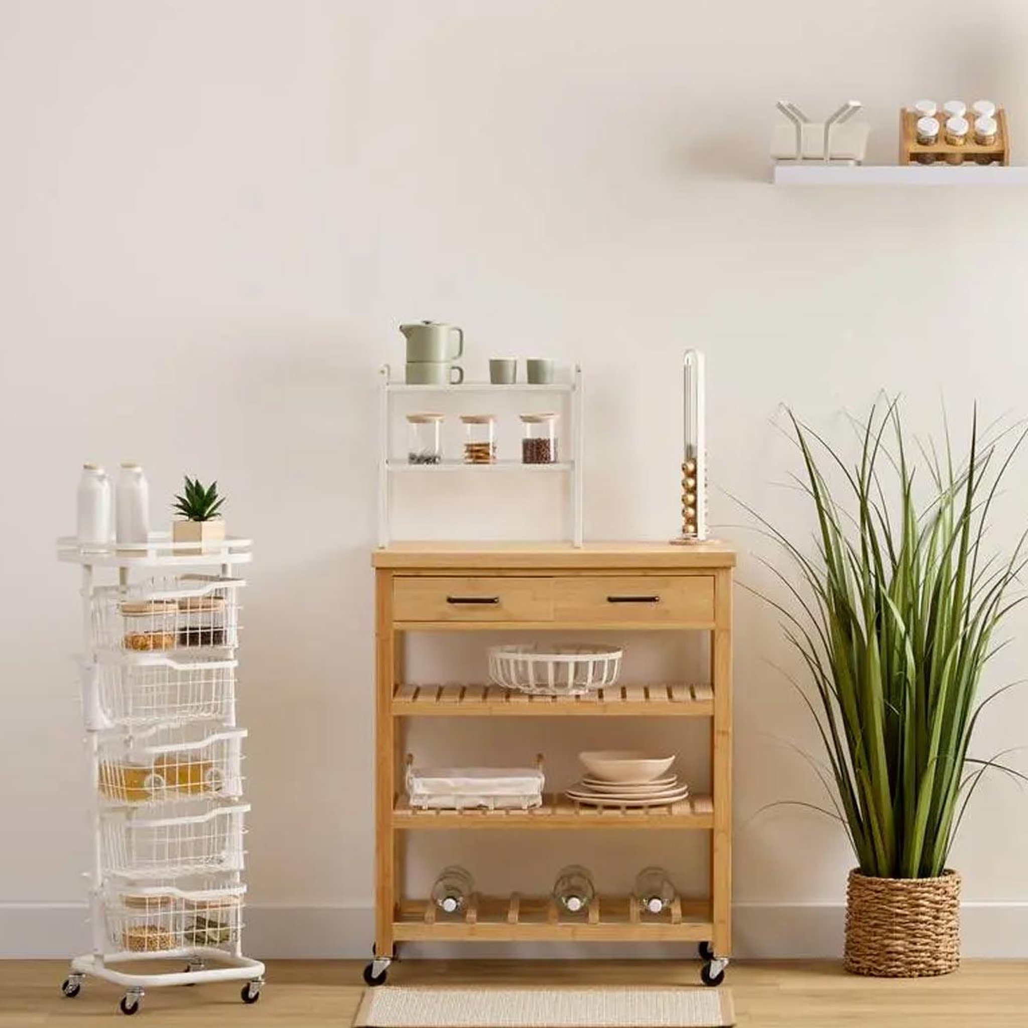 Voir la diapositive 3 : FIVE Porte-capsules en métal  balm  40cm blanc