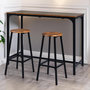 Voir la diapositive 5 : Paris Prix Ensemble Table de Bar & 2 Tabourets  Maynard  120cm Naturel & Noir
