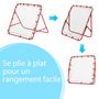 Voir la diapositive 4 : HOMCOM Filet de rebond pliable inclinaison réglable - piquets d'ancrage inclus - filet PE noir métal époxy rouge