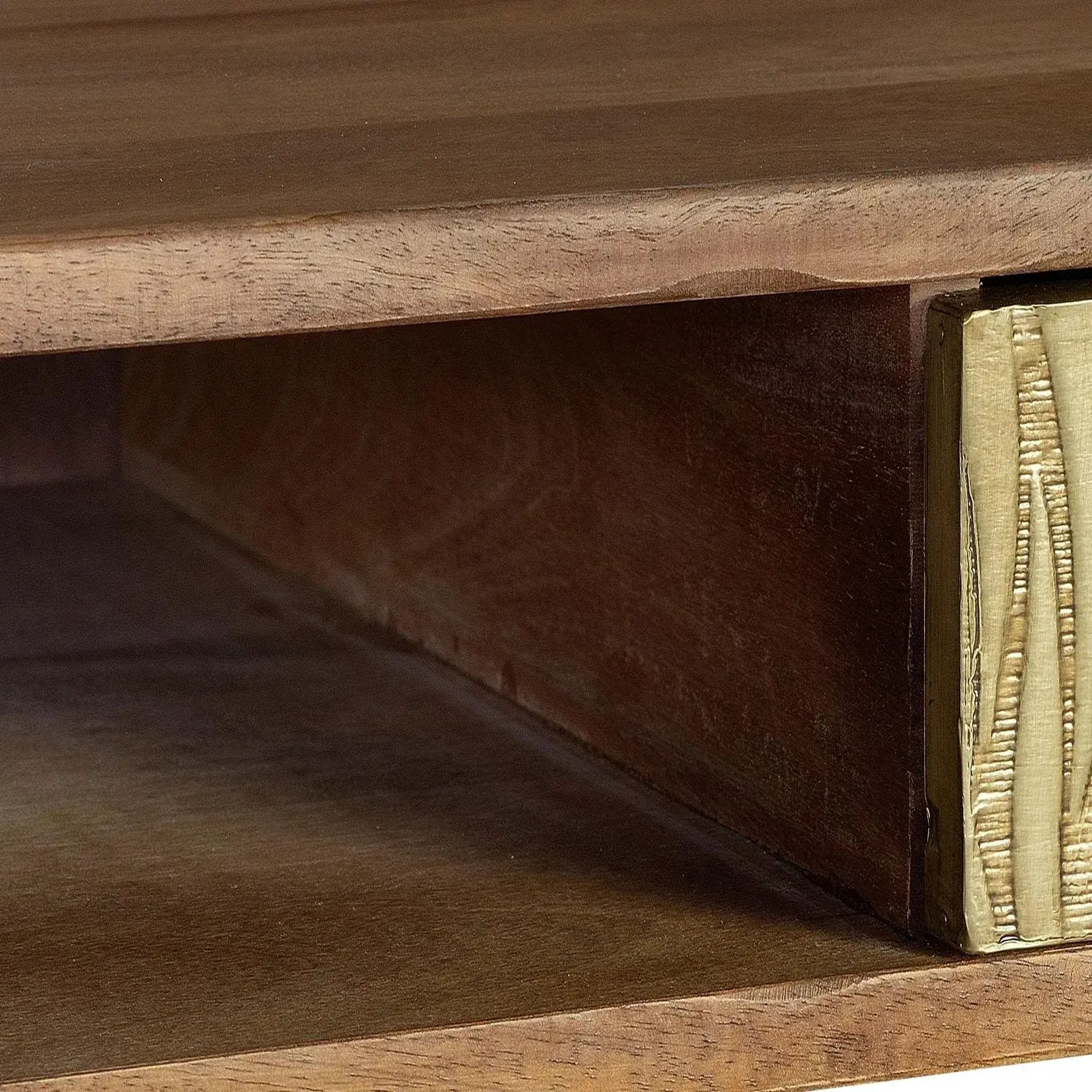 Voir la diapositive 2 : GINER Y COLOMER SL Bureau en bois de manguier 130 cm style rétro moderne