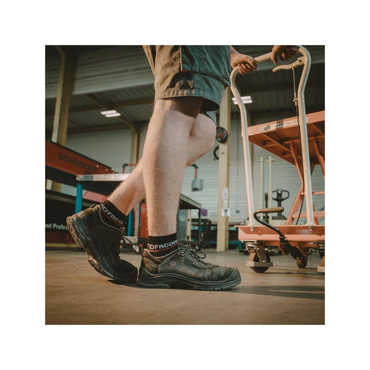 FACOM Lot de 6 Paires de Chaussettes Quarter de travail homme Red