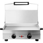 KRAMPOUZ Plancha électrique PFSY2AA-KR inox 2 brûleurs à poser, 54x33 cm
